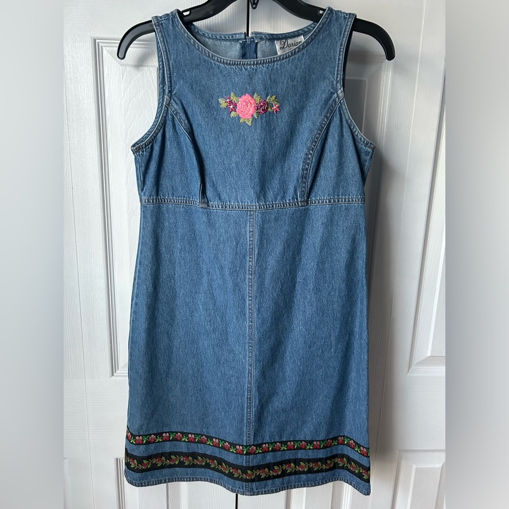 NWOT Vintage Denim Sleeveless Shift Summer Dress - 4P